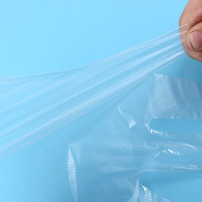 children disposable glove Restaurant student food draw 100 Pcs pe Plastic transparent glove customized