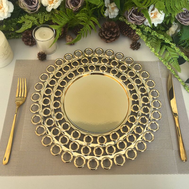 Cross-Border Charger Plates Wedding Dinner Party High-End Cut Out Circle Plate Decorative Plate Charger Plate