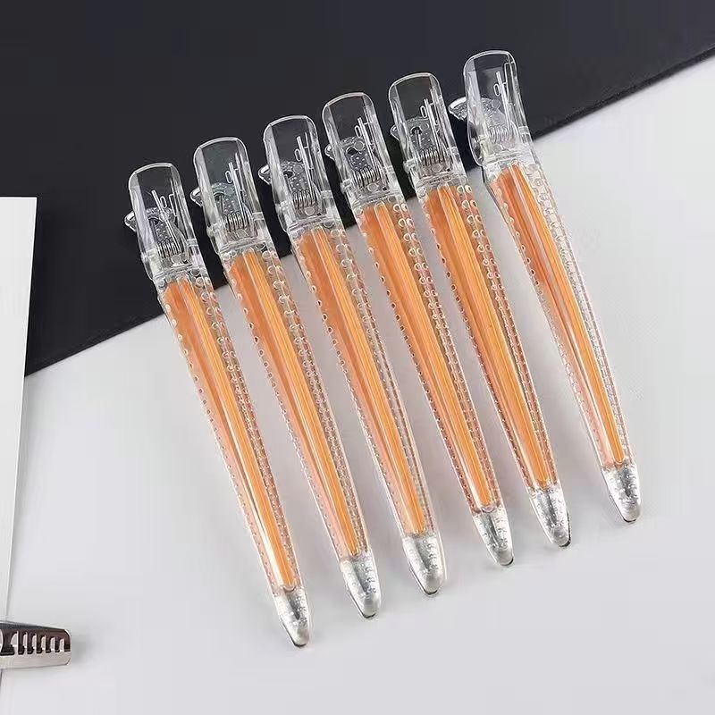 水晶硅胶一字夹【橙色1个】