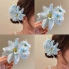 9# yellow stamens water blue magnolia artificial flower cluster hairpin