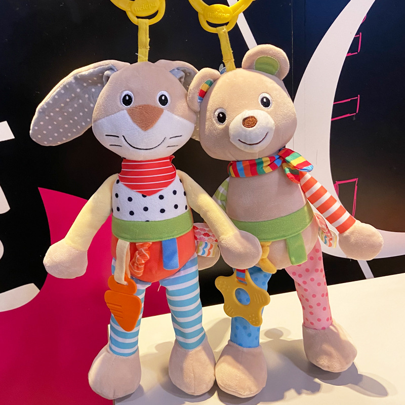 Cama de bebé colgante juguete conejo oso muñeca colgante 0-3 años de edad bebé muñeca educación temprana coche colgante de peluche juguete