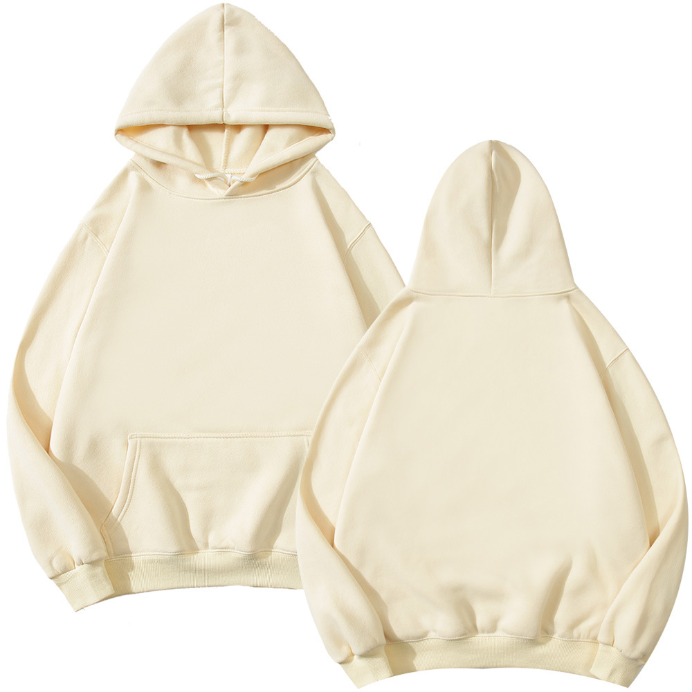 Men's Clothing Models Plus Velvet Thickened Hooded Jacket Solid Color Light Board Blank Hoodie Wholesale LOGO Printing Tide_voghion.com