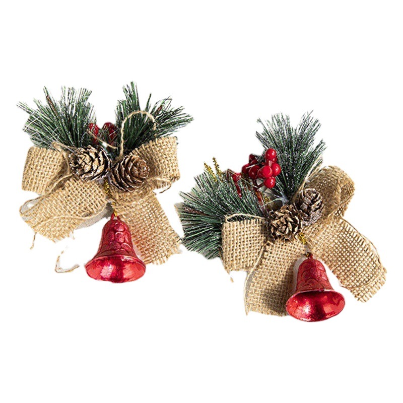 Hong kong heng decoraciones de navidad caja de regalo de navidad decoración de cono de pino puerta colgante de pared techo rama de pino adornos de arco