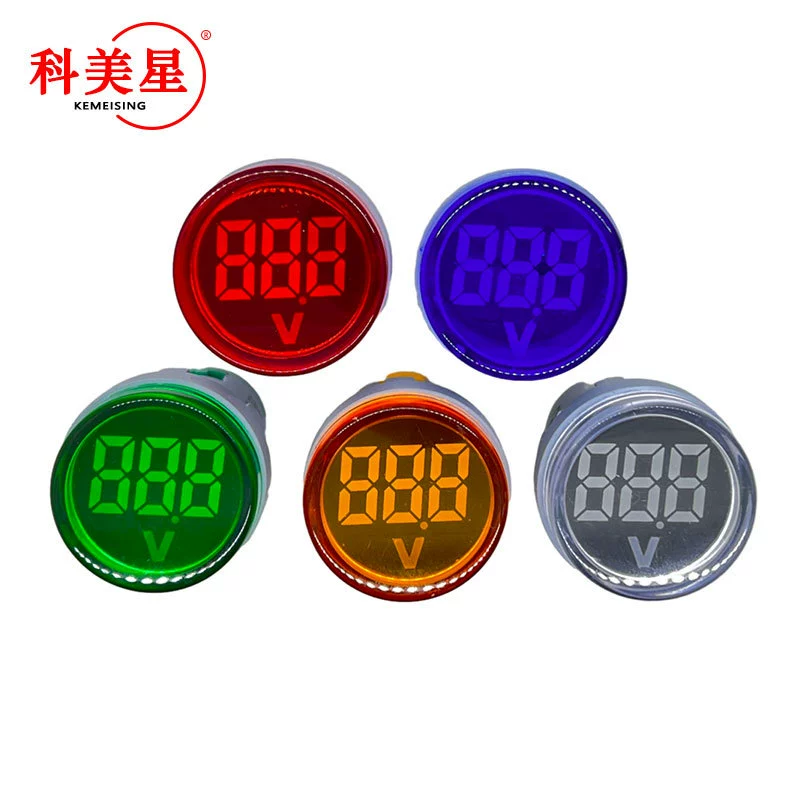 ST16V индикатор сигнала напряжения переменного тока 22 мм круглый светодиодный цифровой дисплей измеритель напряжения головка переменного тока 60-500 В