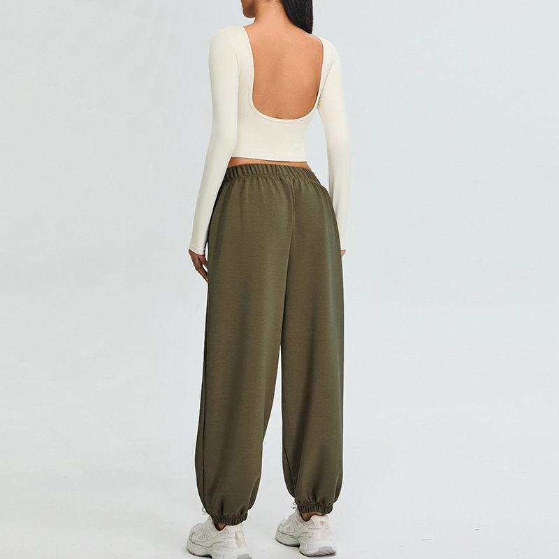 Otoño y invierno nuevo conjunto deportivo delgado de mujer U belleza de espalda manga larga ropa de yoga chaqueta de correr pantalones de fitness