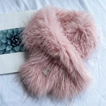 批发冬季加长防风围脖新款高级感毛绒流苏披肩仿皮草毛领子围巾