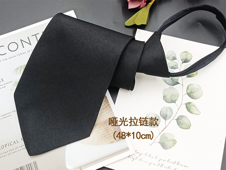 En stock color sólido negro cremallera lazo de los hombres y las mujeres perezoso moda casual mate brillante camisa decorativa mano golpeando