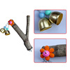 Bird parrot toy with leather leather -ray trees, two -pointer standing rods, six -leaf flower copper bells, bite tree bite