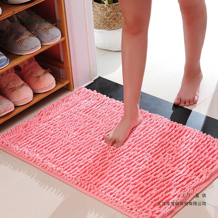 Chenille Carpet Door Mat Entrance Living Room Bedroom Bathroom Foot Mat Kitchen Bathroom Mat Water-Absorbent Non-Slip Floor Mat