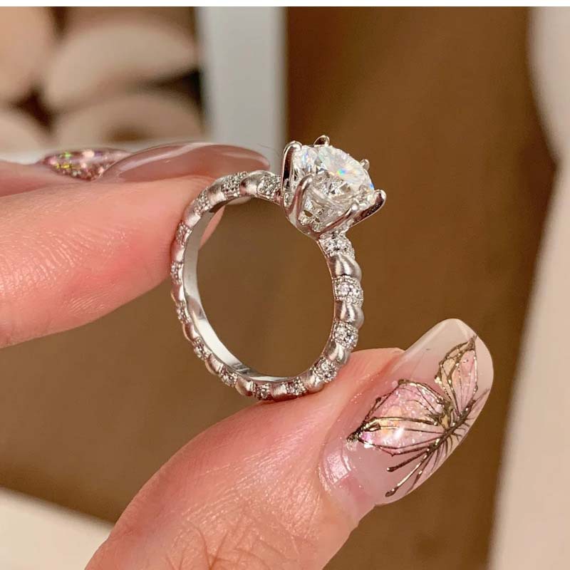 Vintage open ring met geborsteld zirconia voor dames exclusief_voghion.com