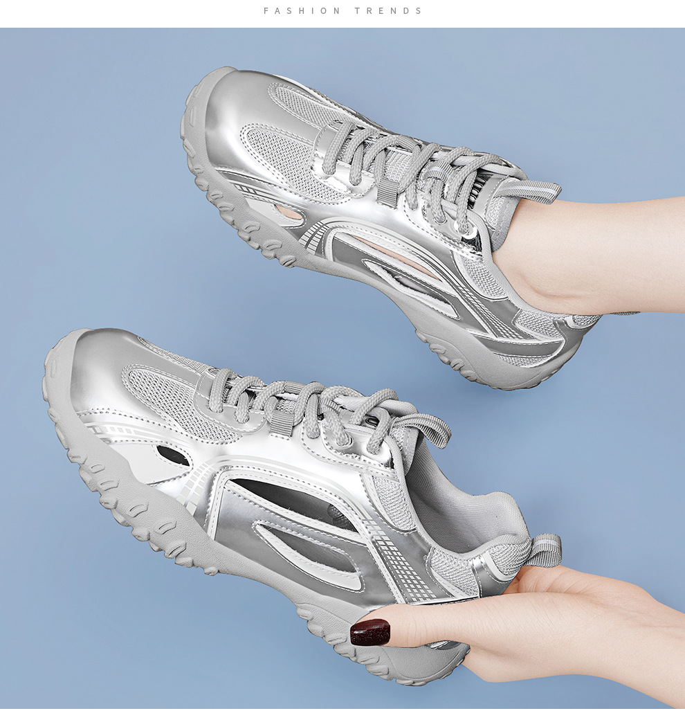 Giày sneaker nữ lưới rỗng thoáng khí mùa hè 2025 — JST 7216m màu, JST 7216 bạc chi tiết 4
