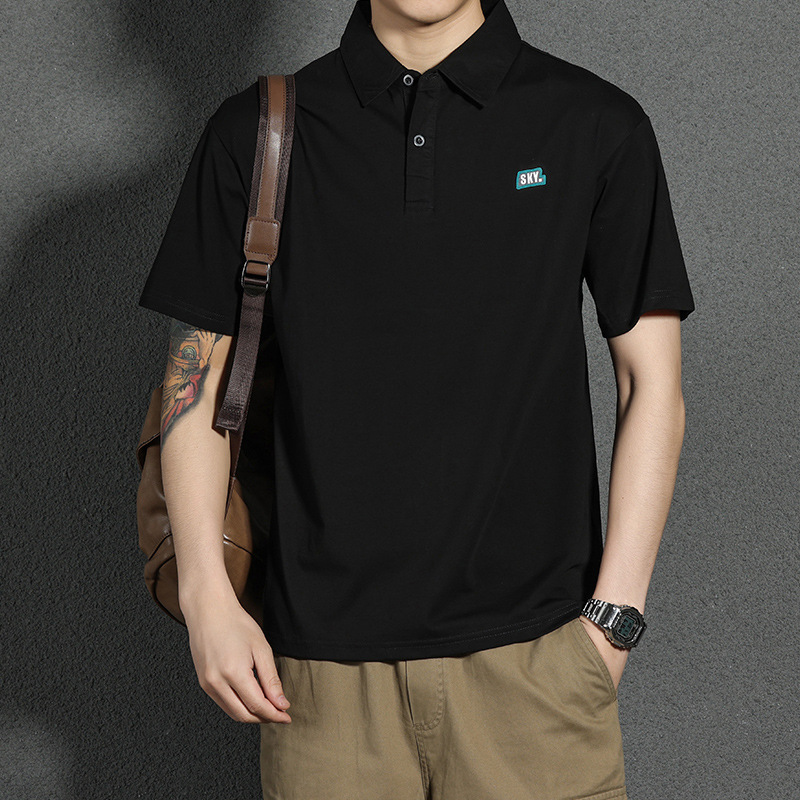 Herren Polo Shirt Kurzarm Lässig Weit Einfarbig Sommer Mode_voghion.com