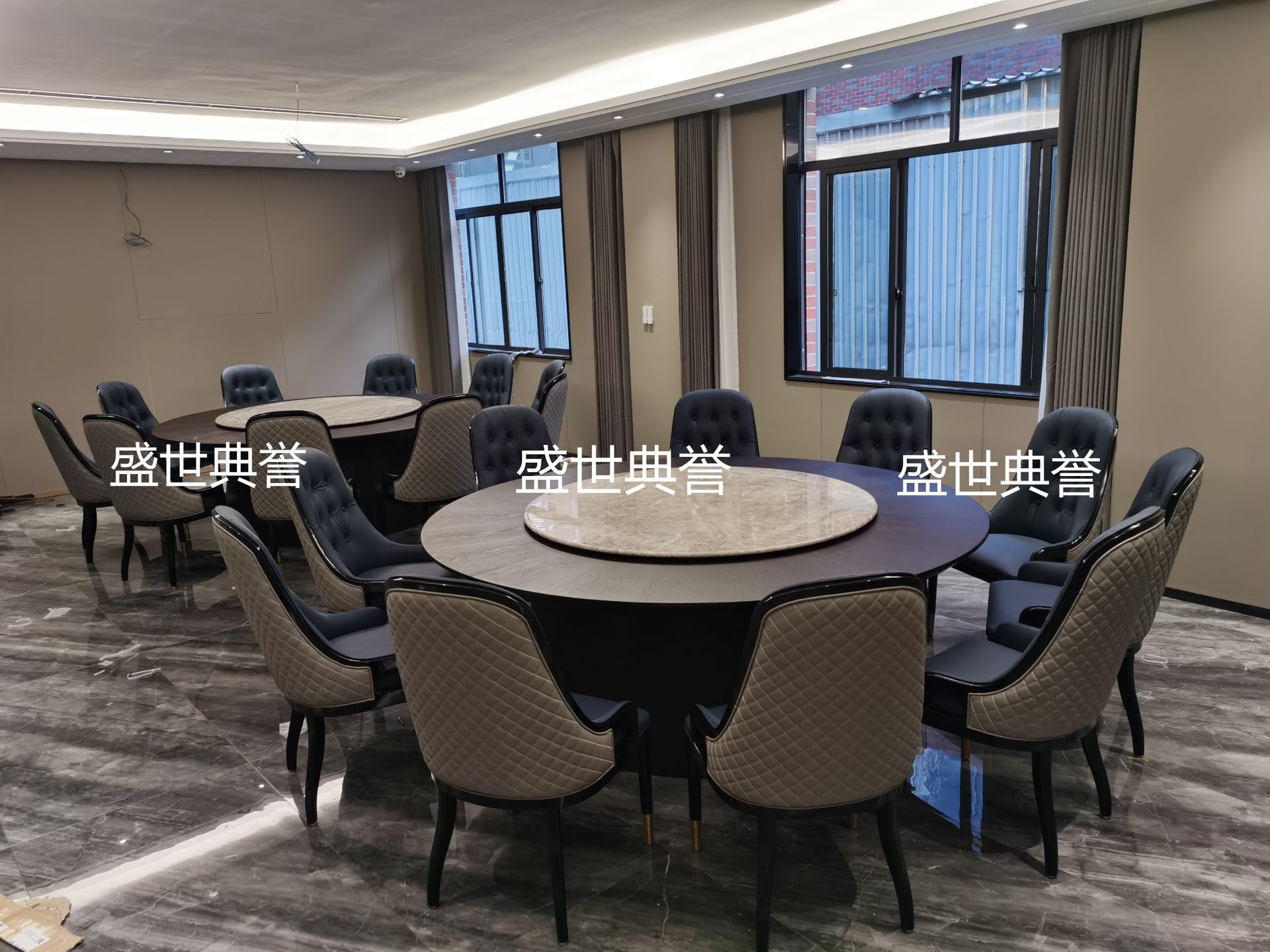 上饶五星级酒店实木家具海鲜餐厅包厢实木餐椅宴会中心实木餐桌椅详情18