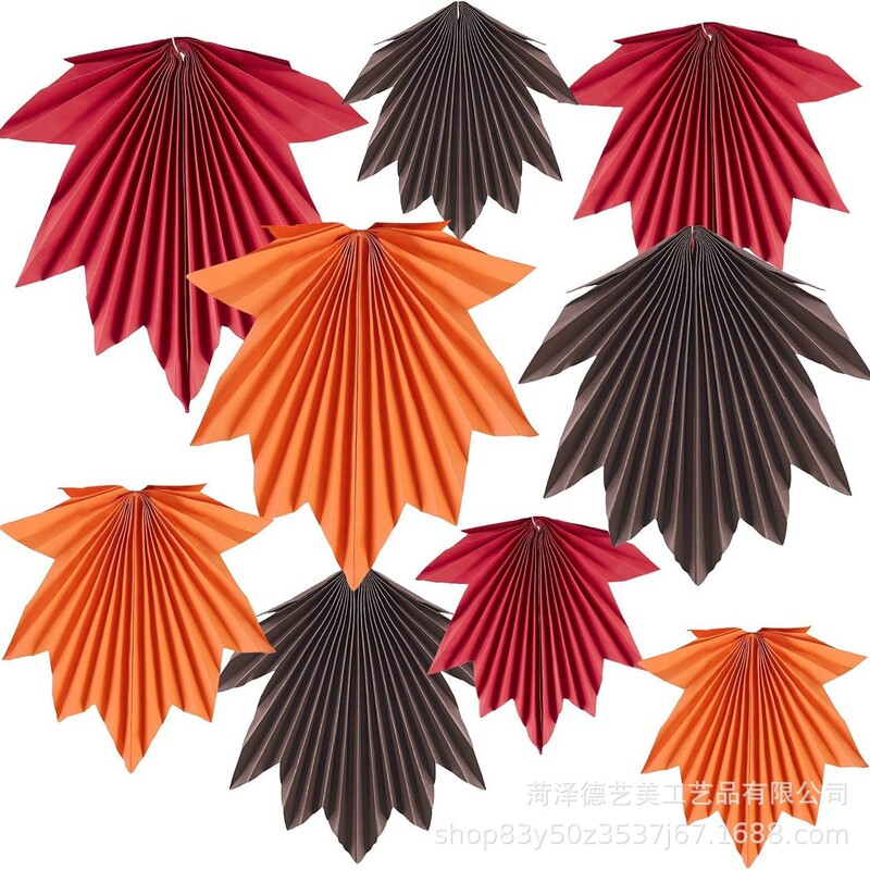 Maple Leaf Origami Fan Fall Party Decor Classroom Decor Autumn Thanksgiving Birthday Rustic Wedding Hanging Decorations Paper Fan