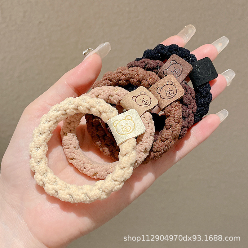 2025 nuevo estilo simple cabello de moda de alta elasticidad correa de correa de cabello multifuncional cubierta de cuero durable cabello bola adornamiento para el cabello