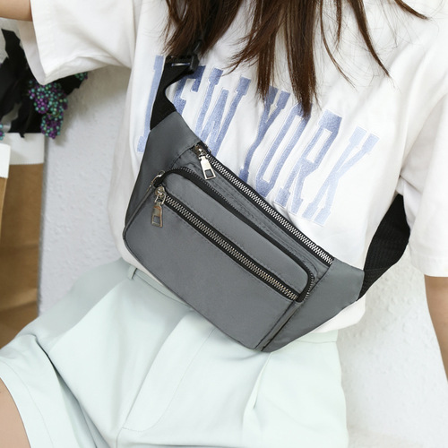 Foreign trade new style waist bag Korean style casual Oxford cloth shoulder crossbody bag large capacity multi-layer mobile phone coin chest bag for women