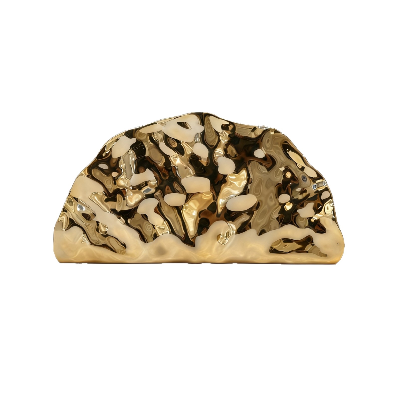 Comercio exterior transfronterizo bolsa de cena de dama lujo ligero alto sentido europeo y americano galvanizado metal ventilador acrílico bolsa de mano de cena