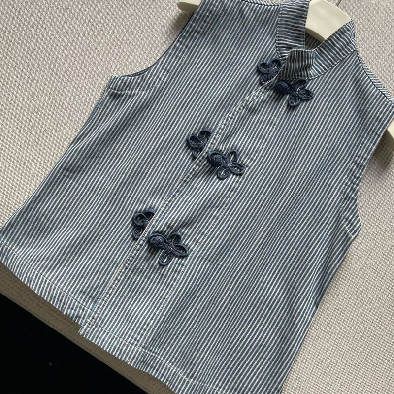 Nanyou Niche 25 Autum New Japanese Style Clover Knot Chinese Stripesd Versatile Vest Vest for Women