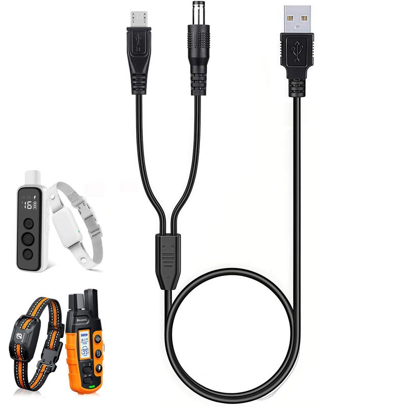 Suitable for Bousnic Dog Electric Shock Collars Rs2A and Rs2B, 2-in-1 Training Collar USB Charging Cable Suitable for Bousnic Dog Electric Shock Collars Rs2A and Rs2B, 2-in-1 Training Collar USB Charging Cable