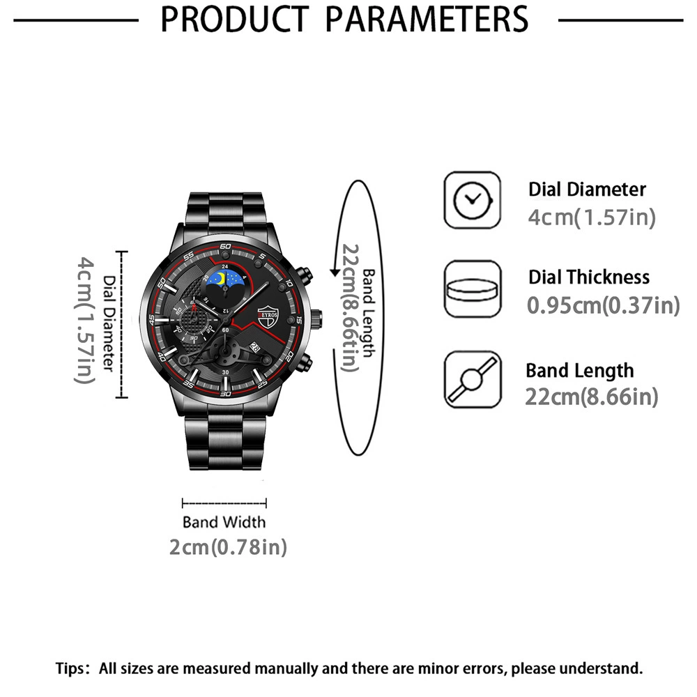Часы, мужской набор, аксессуар, кольцо, кварцевое ожерелье и браслет, 3 предмета в наборе