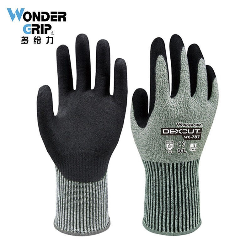 多给力WG-787三级加强防切割耐磨防滑防油机械金属玻璃防护手套