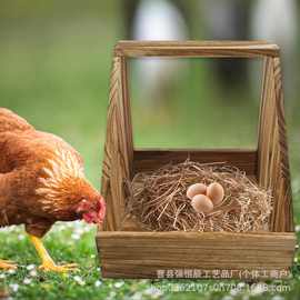 跨境木制鸡巢家居壁挂式小鸡养殖箱孵蛋箱实木母鸡下单鸡舍筑巢箱