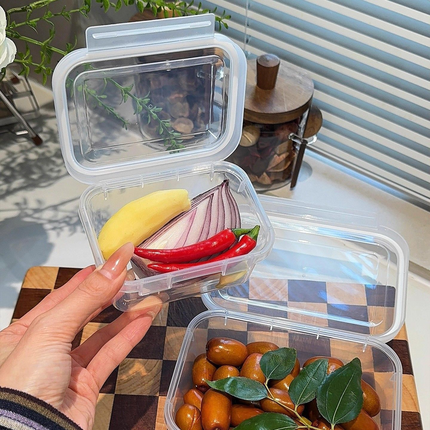 Caja de almacenamiento de alimentos, caja de almacenamiento fresco de grado alimenticio, caja pequeña, caja de envasado de frutas y verduras, caja de sellado congelado a prueba de humedad