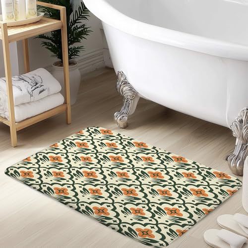 Alfombra de baño retro estadounidense transfronteriza absorción de agua de alta calidad alfombra de franela alfombra de suelo de ducha antisucia