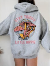 E 29793 Women's mushroom print hoodie ŮĢ���D���Bñ�l��