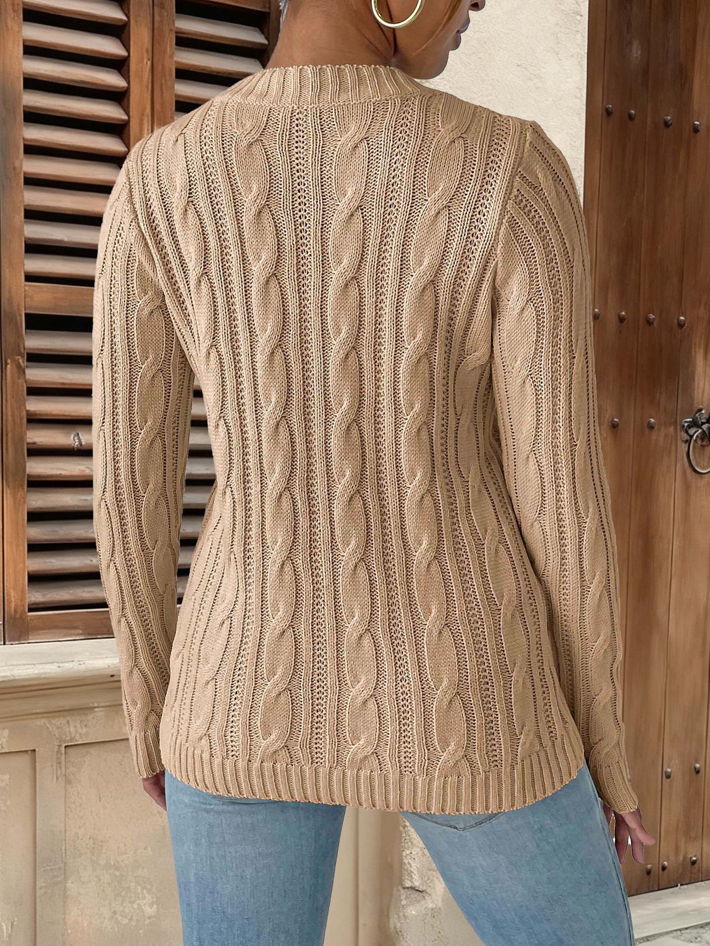Bow Patchwork Round Neck Pullover Simple Bottoming Woven Sweater 30 Bow Patchwork Round Neck Pullover Simple Bottoming Woven Sweater