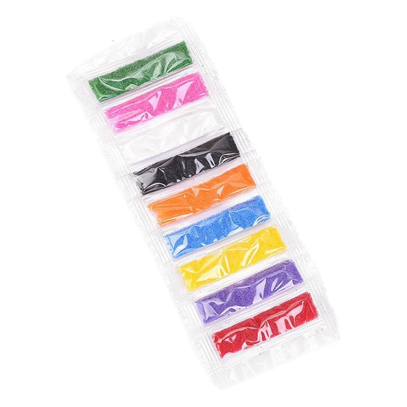 Прямые поставки с фабрики, профессиональное производство многоцветного песка, 9 цветов, Детские аксессуары для рисования песком, упаковка оптом