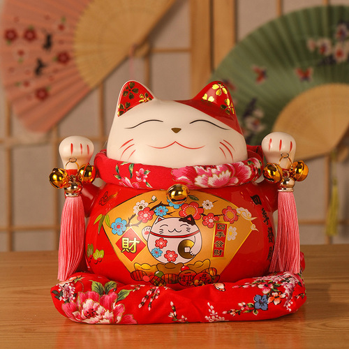 Lucky Cat Large Ornament Piggy Bank Store Opening Ornaments Creative Gifts Home Accessories Ceramic Craft Gifts