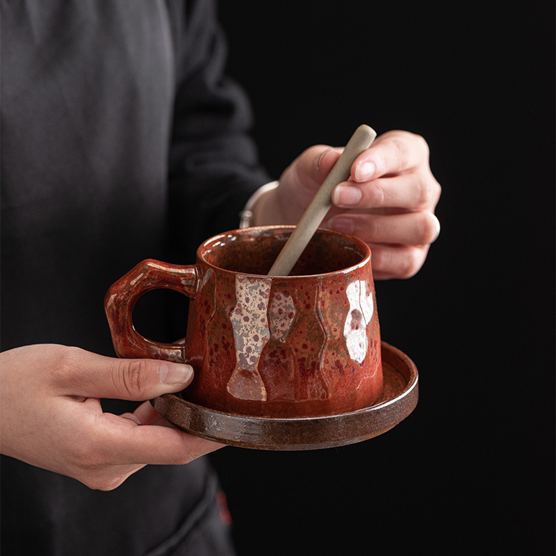 Afternoon tea mug stoneware coffee cup and saucer suit vintage ceramic cup creative gift vintage milk Afternoon tea mug stoneware coffee cup and saucer suit vintage ceramic cup creative gift vintage milk