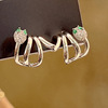 Metal design advanced earrings, trend of season, high-quality style