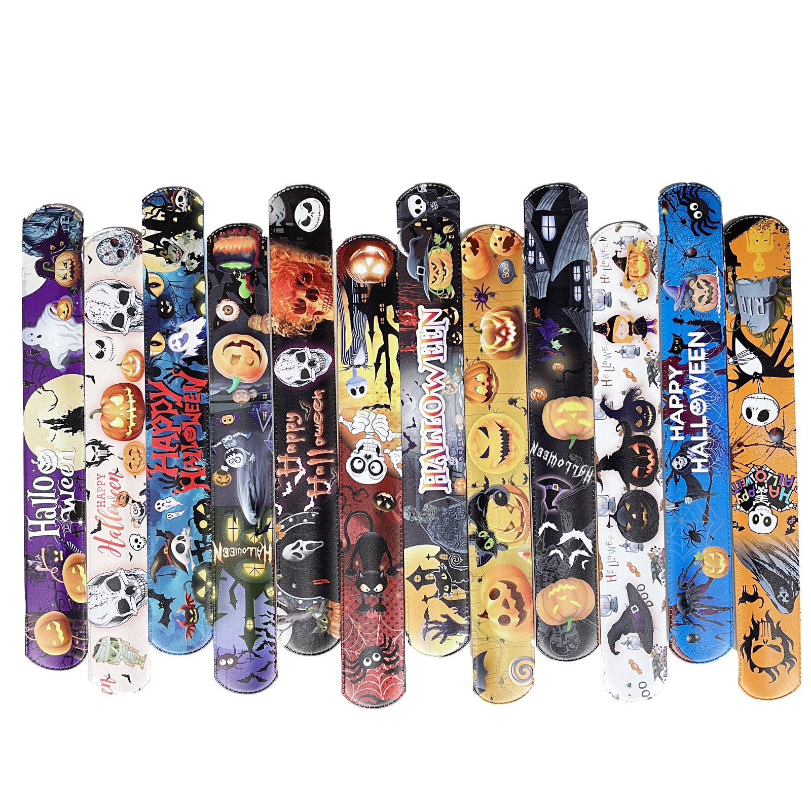 Halloween 12 estilo Snap anillo pulsera cráneo fantasma fiesta decoración vacaciones raqueta anillo pulsera