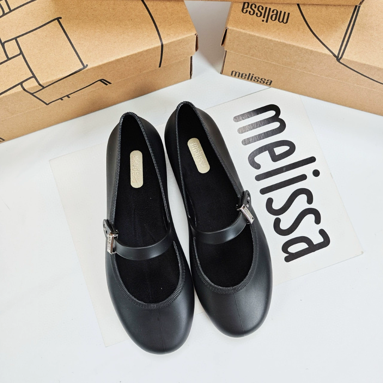 2025 Melissa одиночные туфли осень-зима балетные туфли с бархатной подкладкой простой плоский низ носок с квадратным носом Melissa Soft