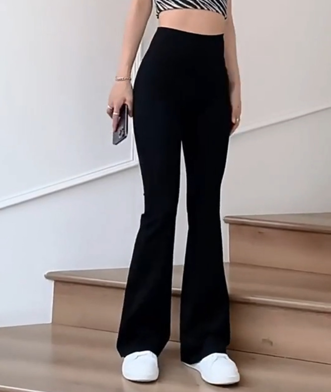 High-Waisted Yoga Pants For Women – Stretchy Flared Leggings, Seamless Workout & Lounge Pants (Black/Grey/Caramel)​_ecoleips.com