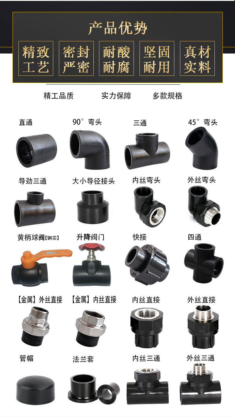 PE水管承插式内外丝牙直通外丝直接热熔内丝直接头管件pe水管配件-阿里巴巴