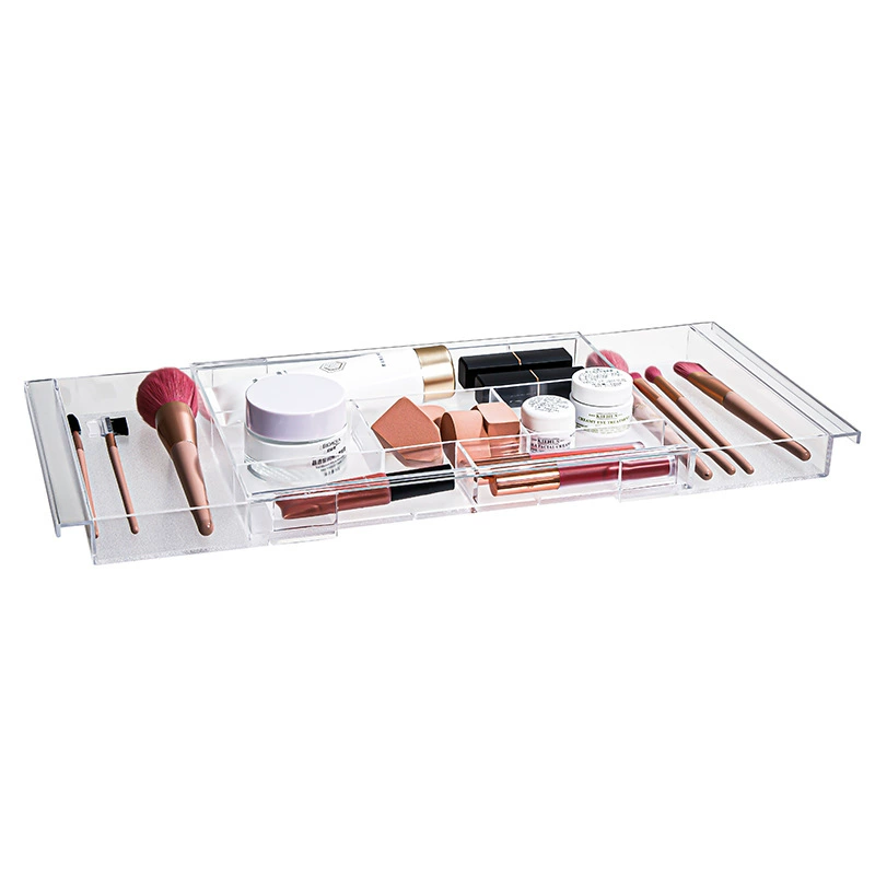 Трансграничный прозрачный ящик для хранения Выдвижной ящик для хранения Стеллаж для хранения косметики Настольная ручка для бровей Хранение кистей для макияжа