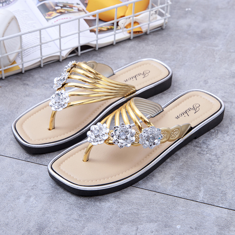 Cross-border Summer New Fashion Flip-flops For Women, Outdoor Wear Slippers, Non-slip Flat Toe Shoes, Beach Sandals_vogvips.com