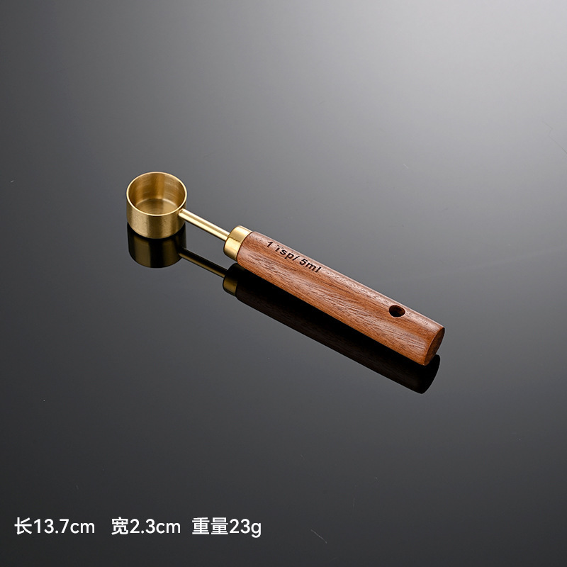 测量工具不锈钢量勺金色8件套钛烘焙AE厨房量杯猫咪狗狗宠物粮勺|undefined