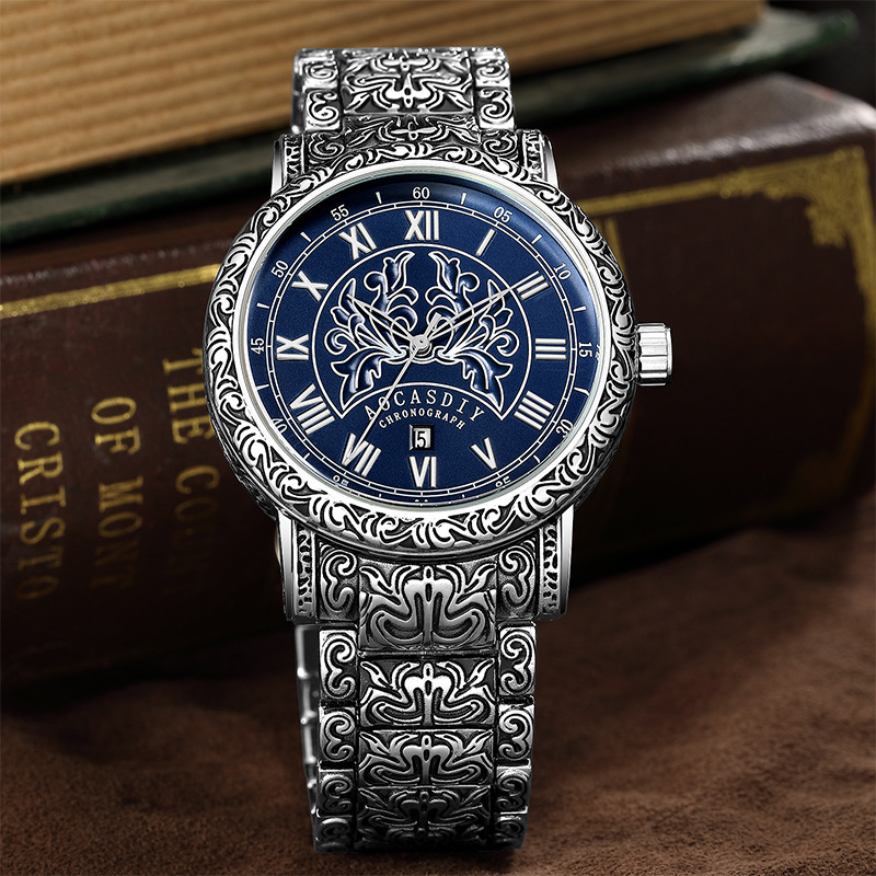 Orologio da uomo retrò di lusso vintage al quarzo con lega classica, design versatile e popolare_voghion.com