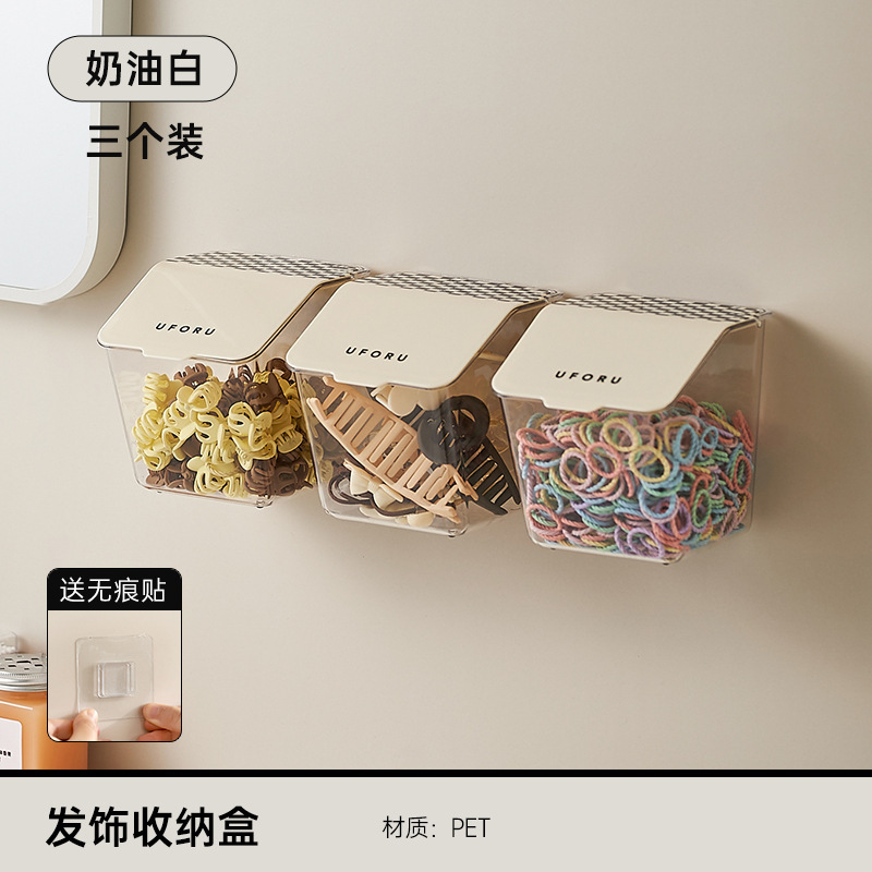 壁挂式发饰收纳盒儿童发夹发卡首饰盒皮筋头绳整理盒头饰置物架子|undefined