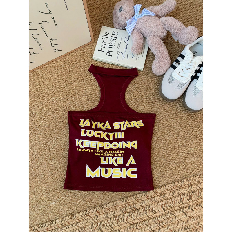 Diseño de tendencia de chicas callejeras delgadas, chaleco de cuello colgante, estilo de alta calidad, nuevo estilo de primavera y verano, mujer retrógrada