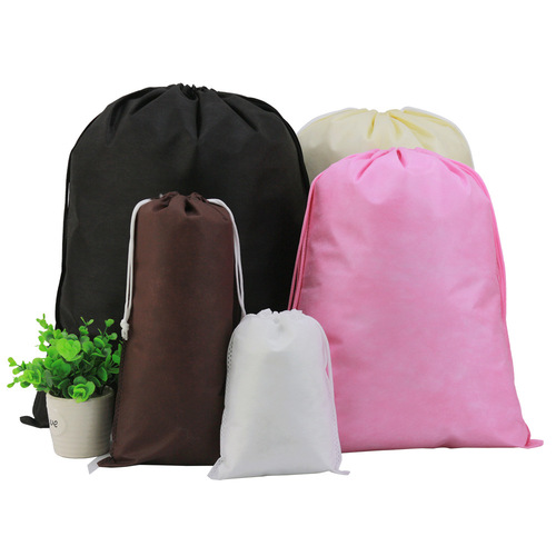 Non-woven drawstring bag, shoe storage bag, various solid color drawstring pockets, dust-proof bags, wholesale logo printing