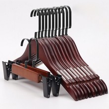 服装店专用女装复古实木衣架儿童木质衣服撑子防滑衣挂裤批发logo