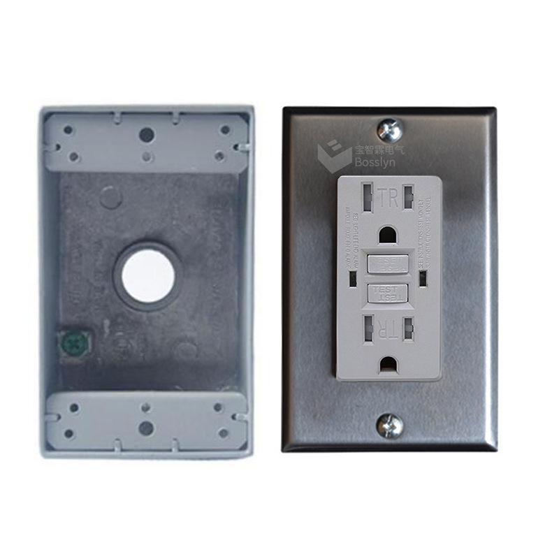 厂家供应美式明装工业复古风插座 15A美规墙壁双联GFCI插座
