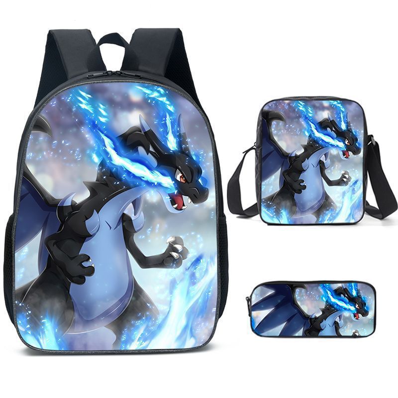 Cross-Border Best-Selling Schoolbags for Primary and Secondary School Students, Cartoon Backpacks, Breathable and Wear-Resistant Shoulder Bags, Pencil Bags, Three-Piece Set