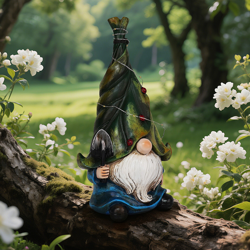   of Luminous Shovel Elf Gnome Figurines for Christmas Decoration, Landscaping, Garden Decoration, Resin Crafts