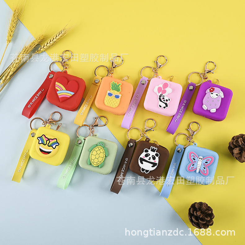 Silicone Coin Purse Cute Cartoon Mini Women's Round Coin Bag Earphone Bag Buckle Children's Gift Small Wallet